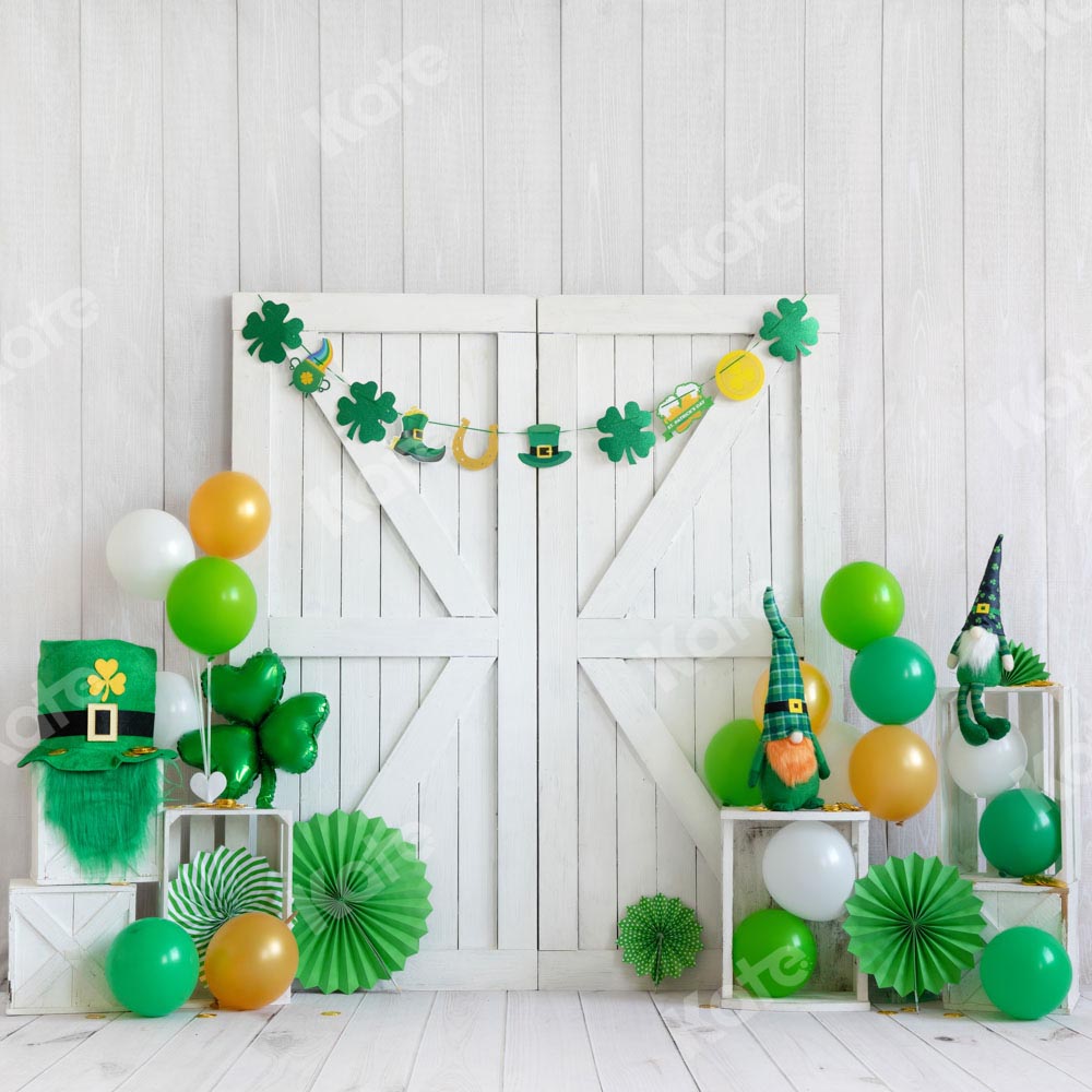 Kate St. Patrick's Day Green Clover Balloon Backdrop Designed by Emetselch