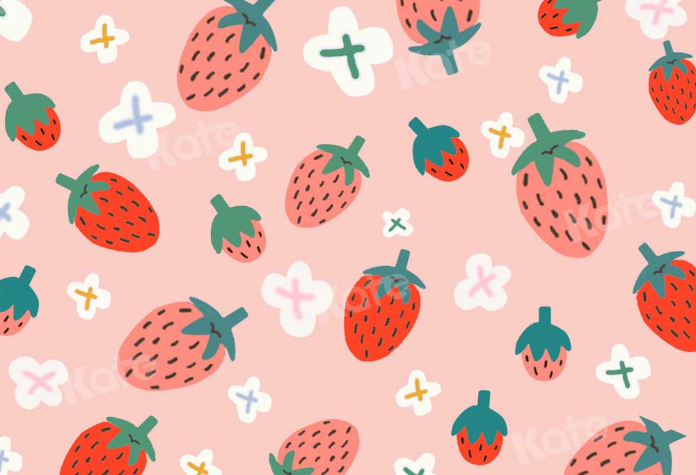 Sfondo per smash cake estivo alle fragole progettato da Kate con immagine