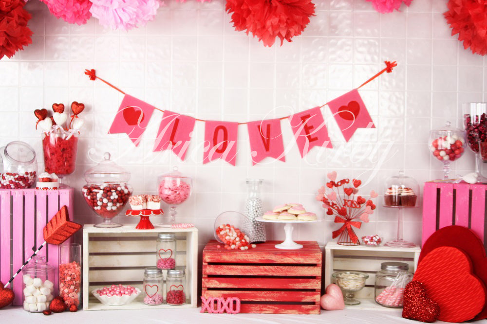 Kate Valentine Sweet Shoppe Backdrop designed by Arica Kirby - Kate Backdrop