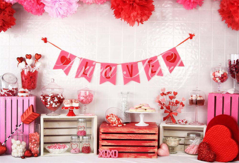 Kate Valentine Sweet Shoppe Backdrop designed by Arica Kirby - Kate Backdrop