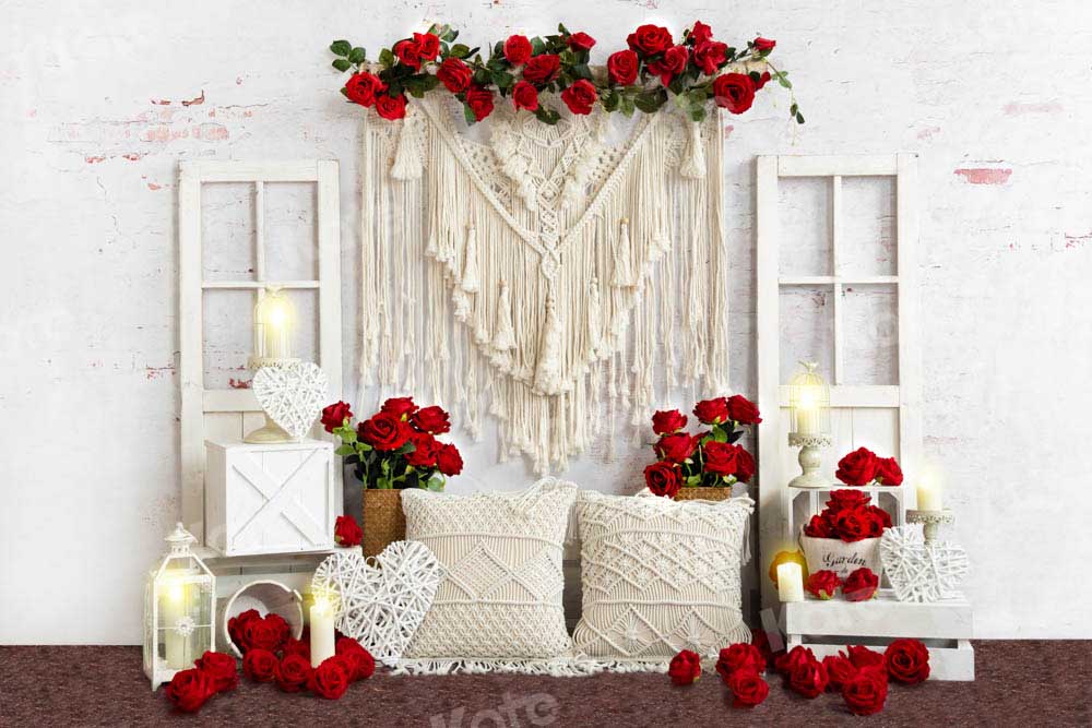 Kate Valentine's Day Backdrop Boho Rose Candle Designed by Emetselch - Kate Backdrop