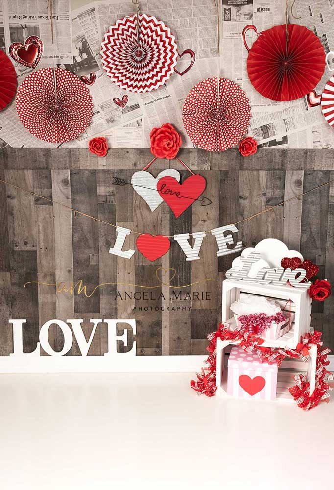 Kate Valentine's Day Love Decorations Backdrop Designed by Angela Marie Photography
