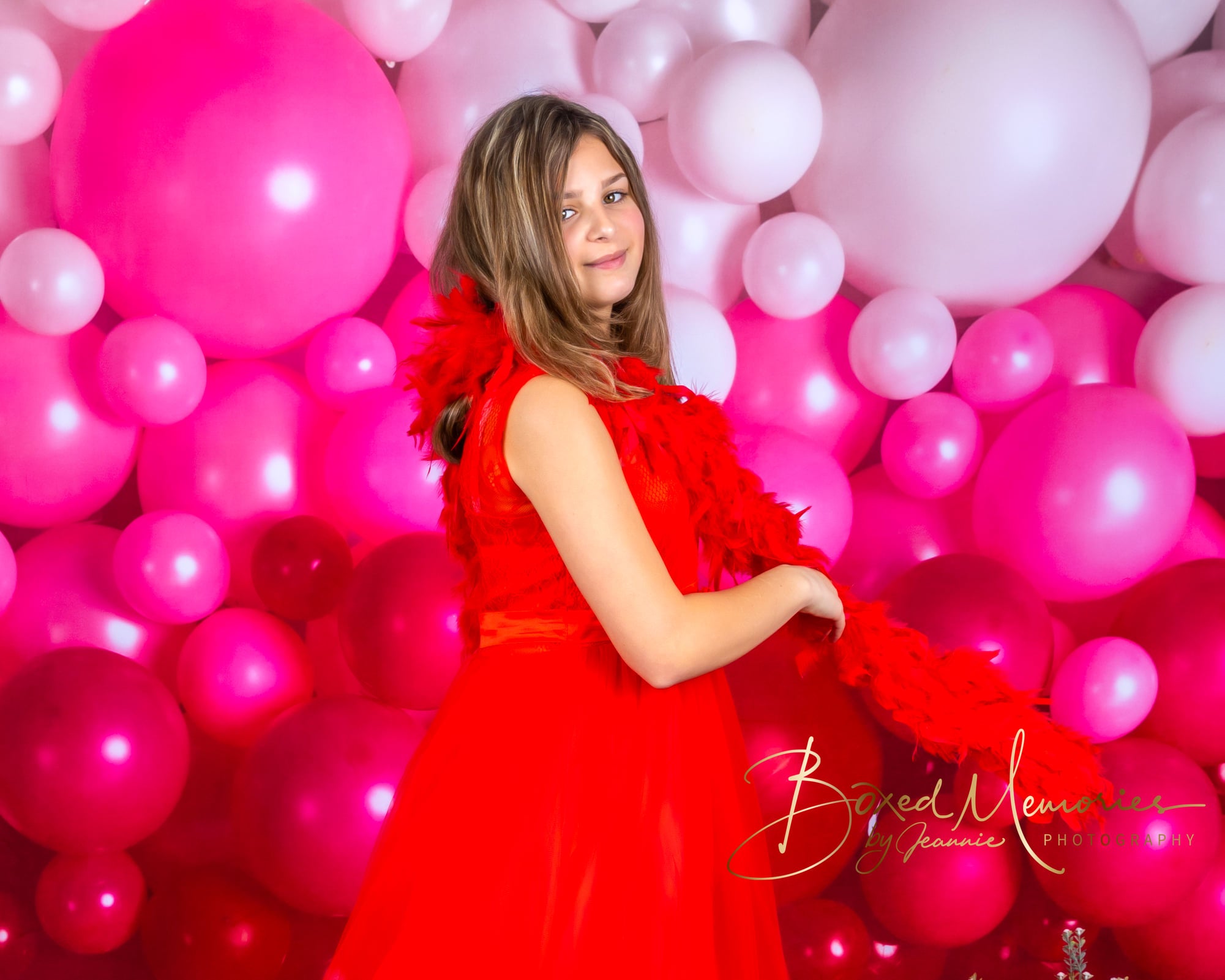 Kate Red Balloon Wall Valentine's Day Birthday Cake Smash Party Backdrop for Photography Designed by Mandy Ringe Photography - Kate Backdrop