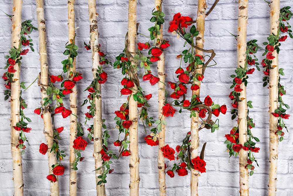 Kate Valentines\Mother's Day Wooden Stick with Roses Backdrop Designed by Jia Chan Photography - Kate Backdrop