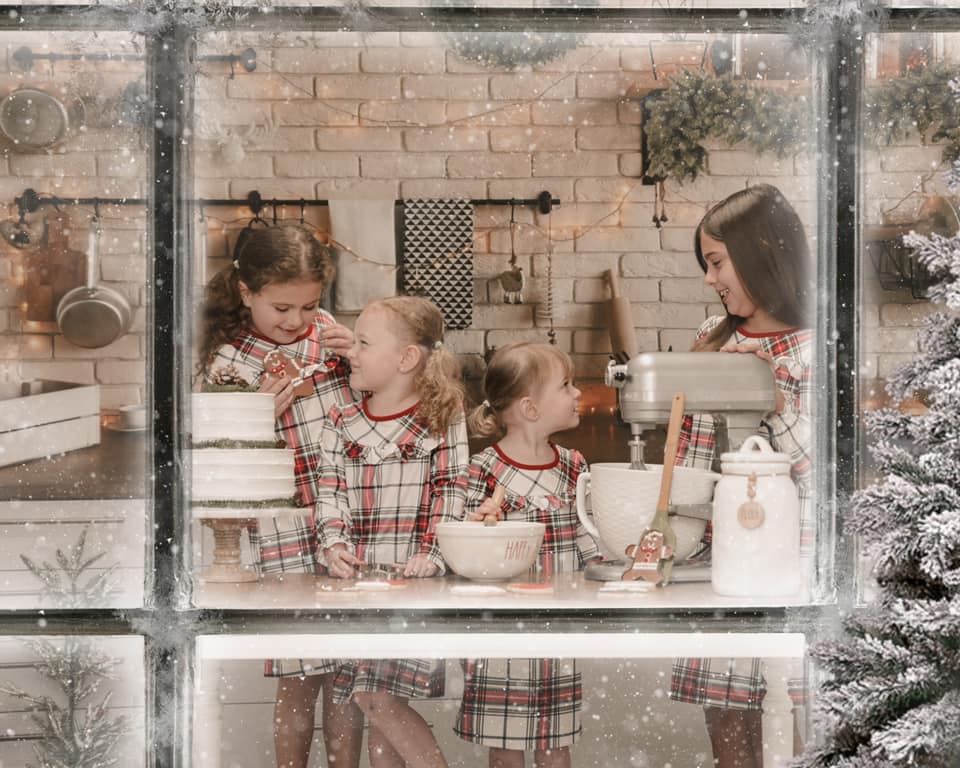 Kate White Brick Wall Christmas Kitchen Backdrop Designed By Jerry_Sina - Kate Backdrop