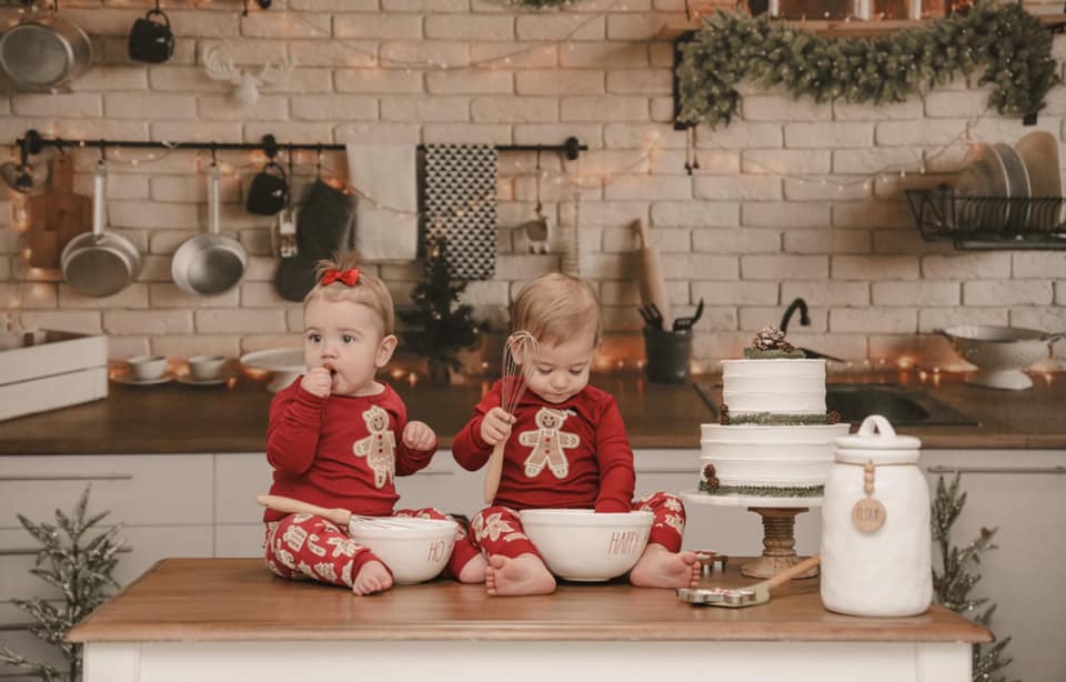 Kate White Brick Wall Christmas Kitchen Backdrop Designed By Jerry_Sina - Kate Backdrop