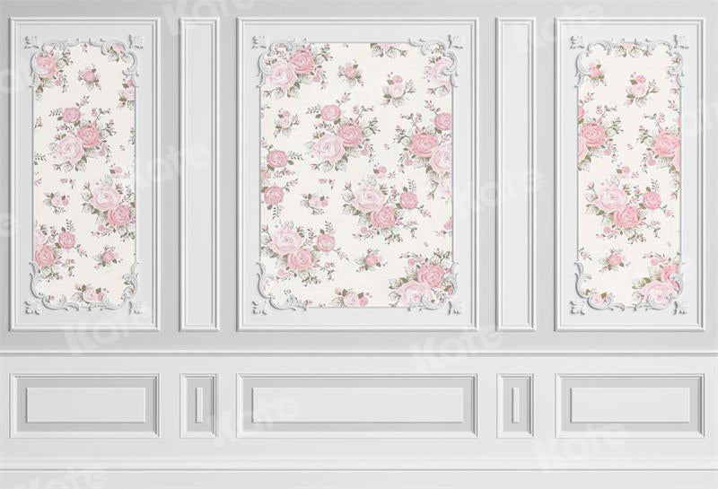 Sfondo floreale bianco per parete per fotografia