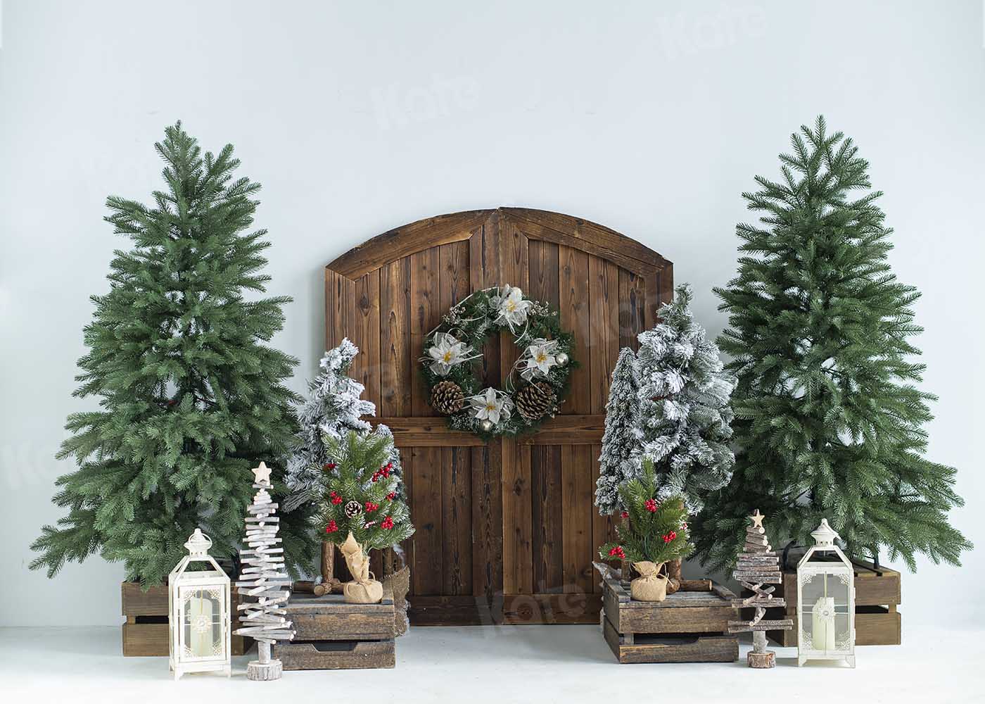 Kate Christmas Tree Barn Door Backdrop Designed by Emetselch - Kate Backdrop