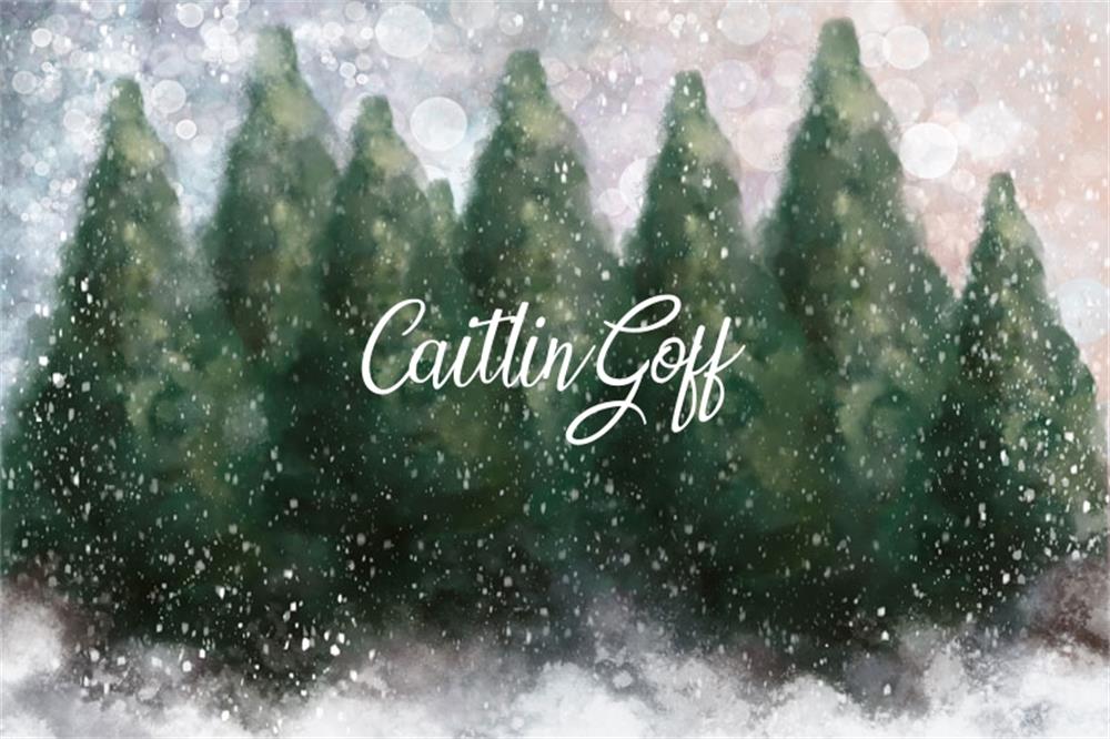 Kate Dazzling Winter Snowy Forest Backdrop for Photography Designed by Modest Brushes - Kate Backdrop