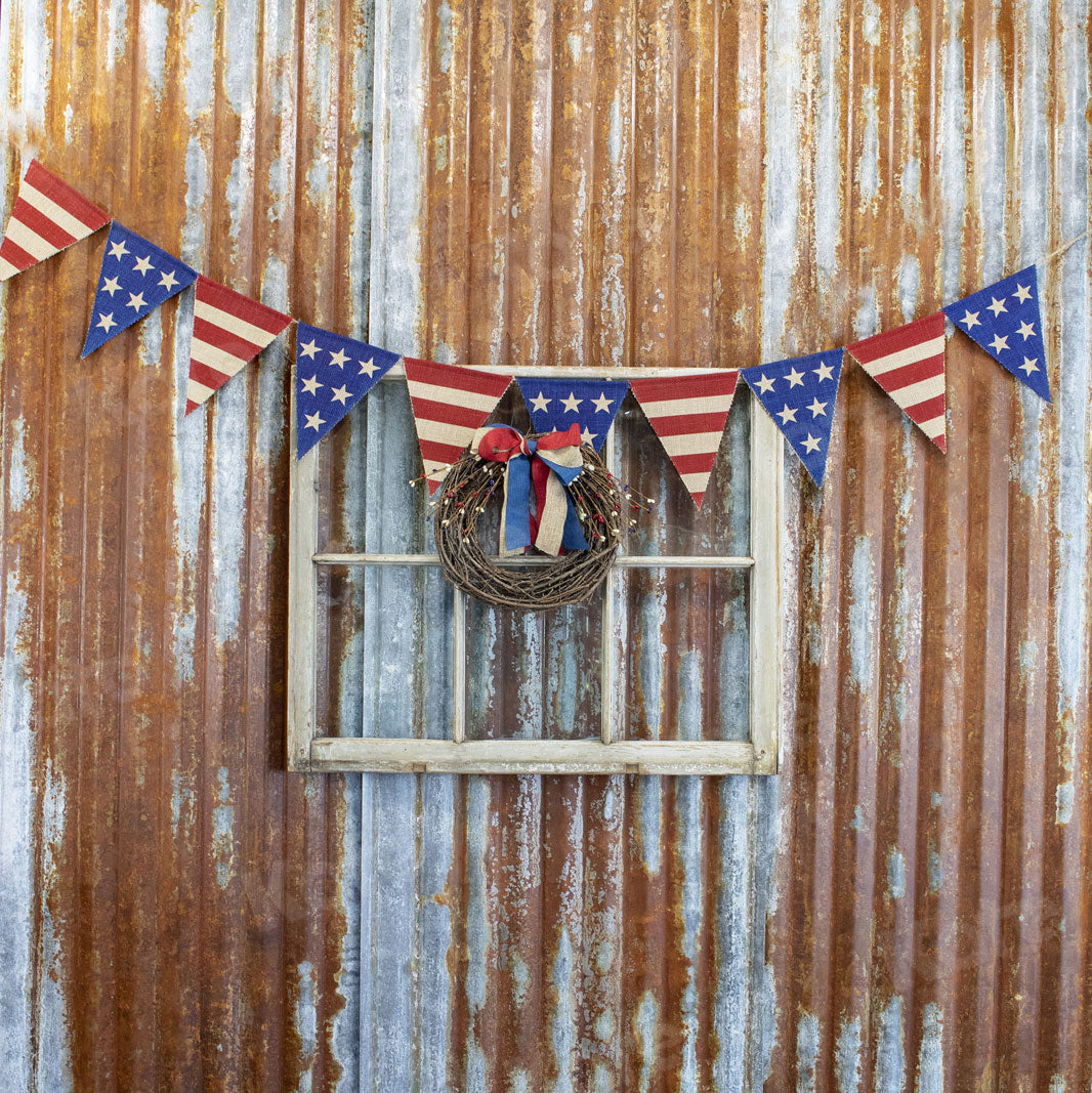 Kate Independence day Vintage Rust Wall Sports Banner Backdrop Designed by Leann West - Kate Backdrop