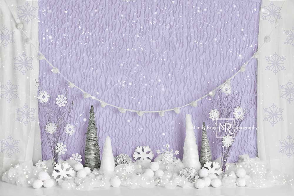 Kate Purple Winter Wonderland Backdrop Designed by Mandy Ringe Photography - Kate Backdrop