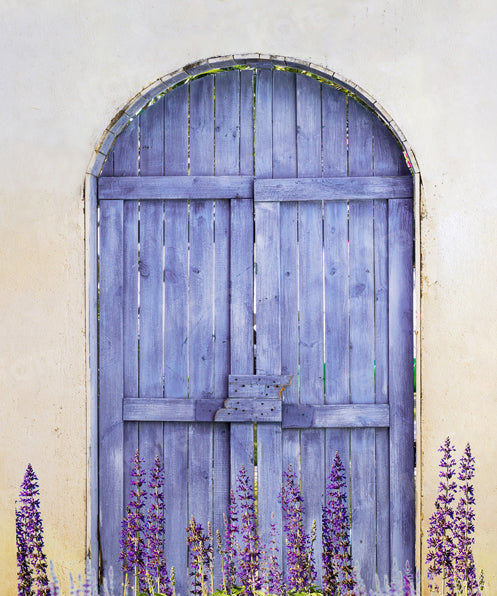 Kate Purple Wooden Door With Lavender Backdrop Designed by Jia Chan Photography - Kate Backdrop