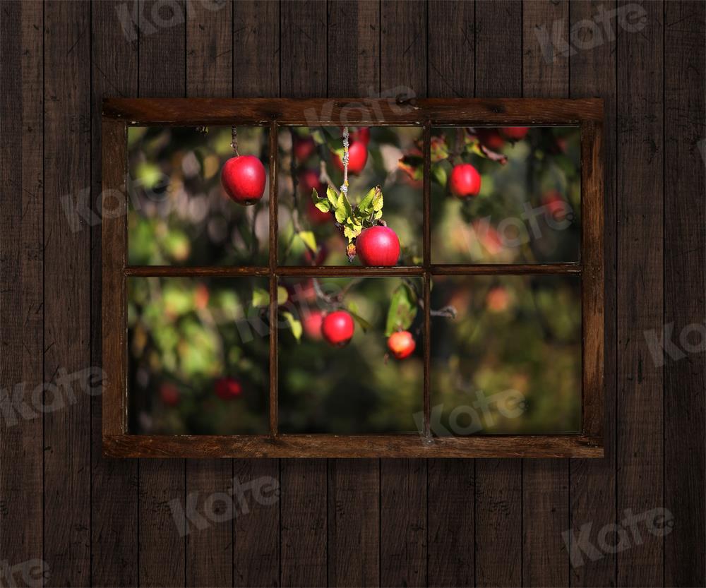 Kate Vintage Wooden Window Backdrop Apple Tree for Photography - Kate Backdrop