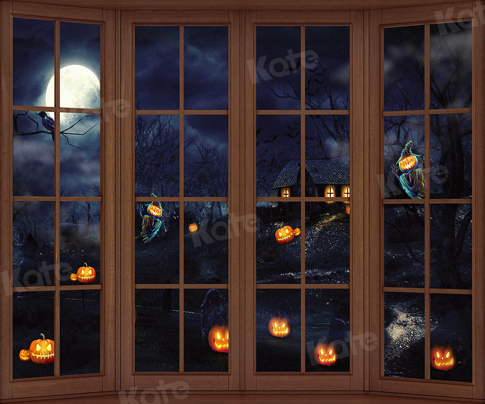 Kate Wooden Window Halloween Backdrop Designed by Chain Photography - Kate Backdrop