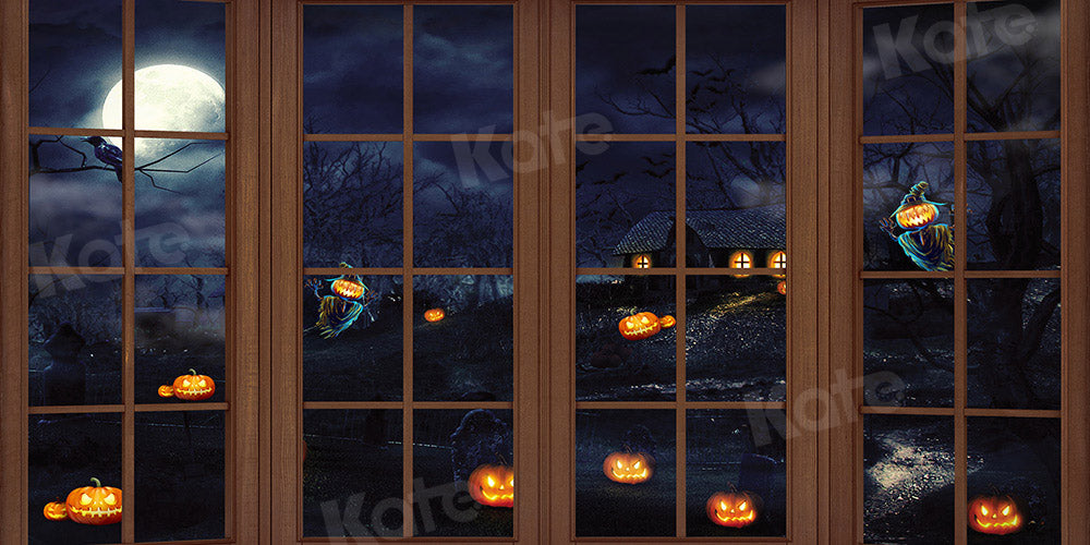 Kate Wooden Window Halloween Backdrop Designed by Chain Photography - Kate Backdrop