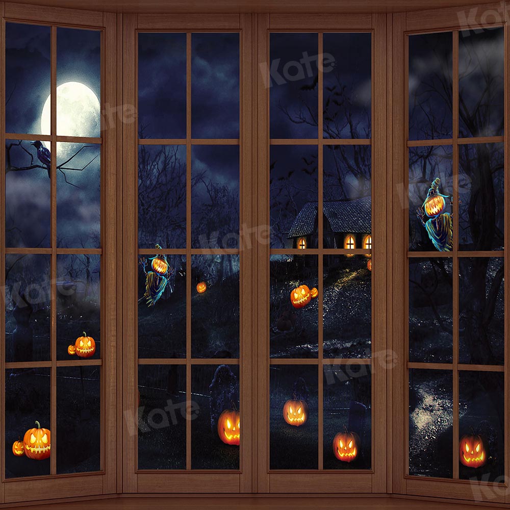Kate Wooden Window Halloween Backdrop Designed by Chain Photography - Kate Backdrop