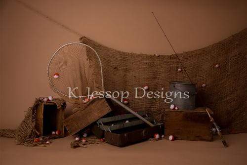 Katebackdrop鎷㈡綖Kate Let's Go Fishing Children Backdrop Designed by Keerstan Jessop