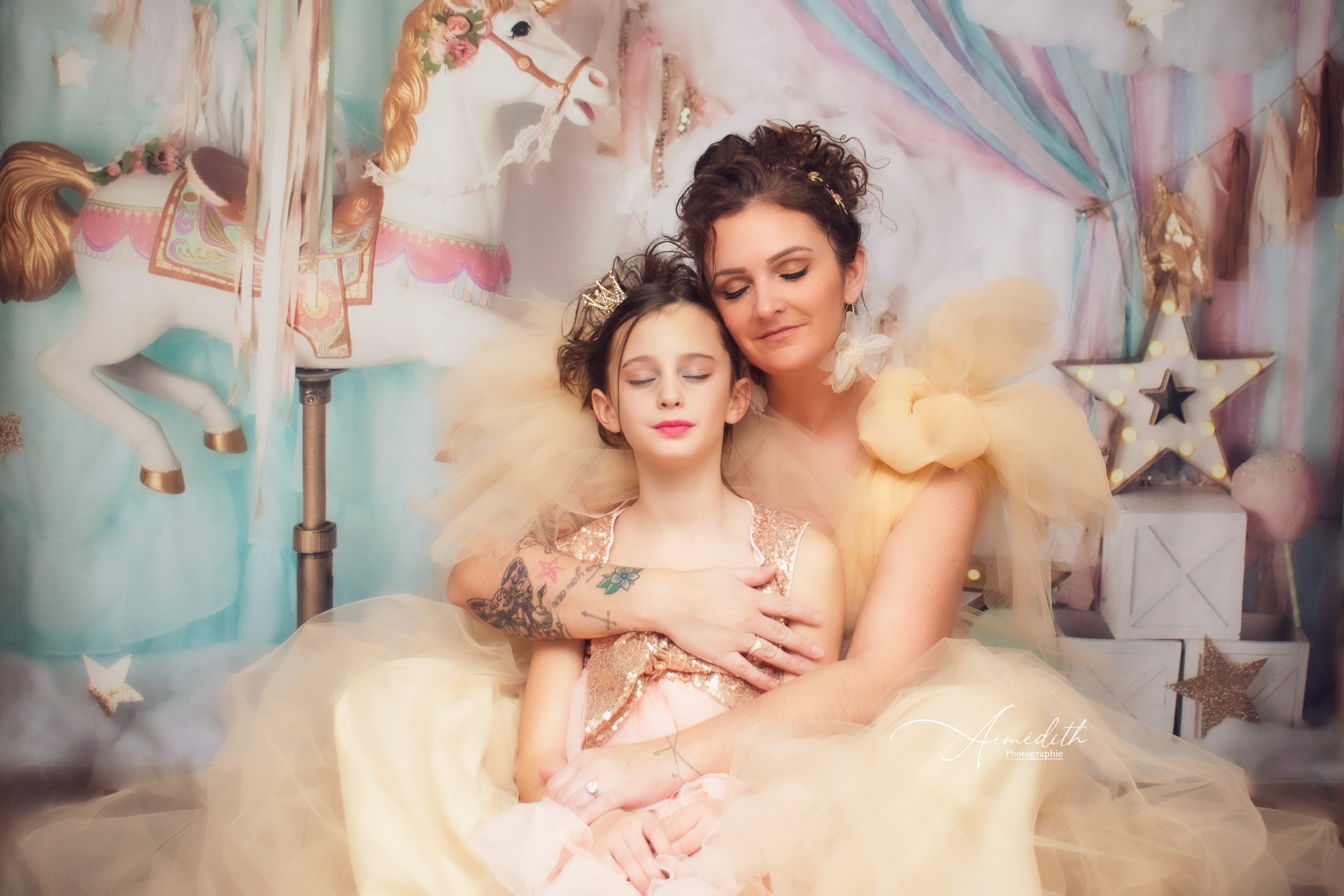 Eenhoorncarrouselachtergrond van dromen ontworpen door Mandy Ringe Fotografie