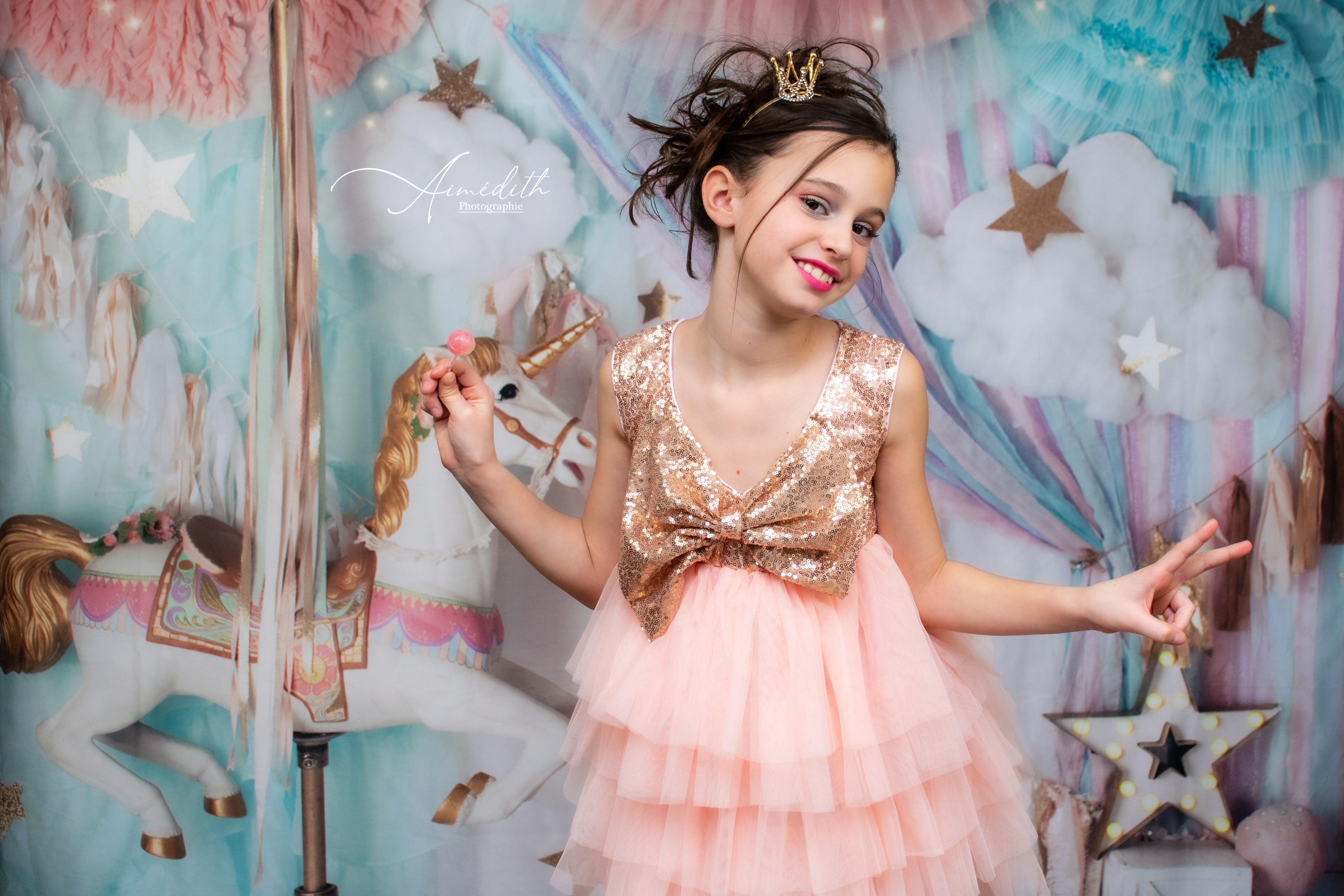 Eenhoorncarrouselachtergrond van dromen ontworpen door Mandy Ringe Fotografie