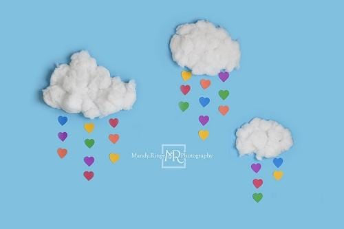Kate Cake Smash Backdrop Rainbow Clouds Designed by Mandy Ringe Photography - Kate Backdrop