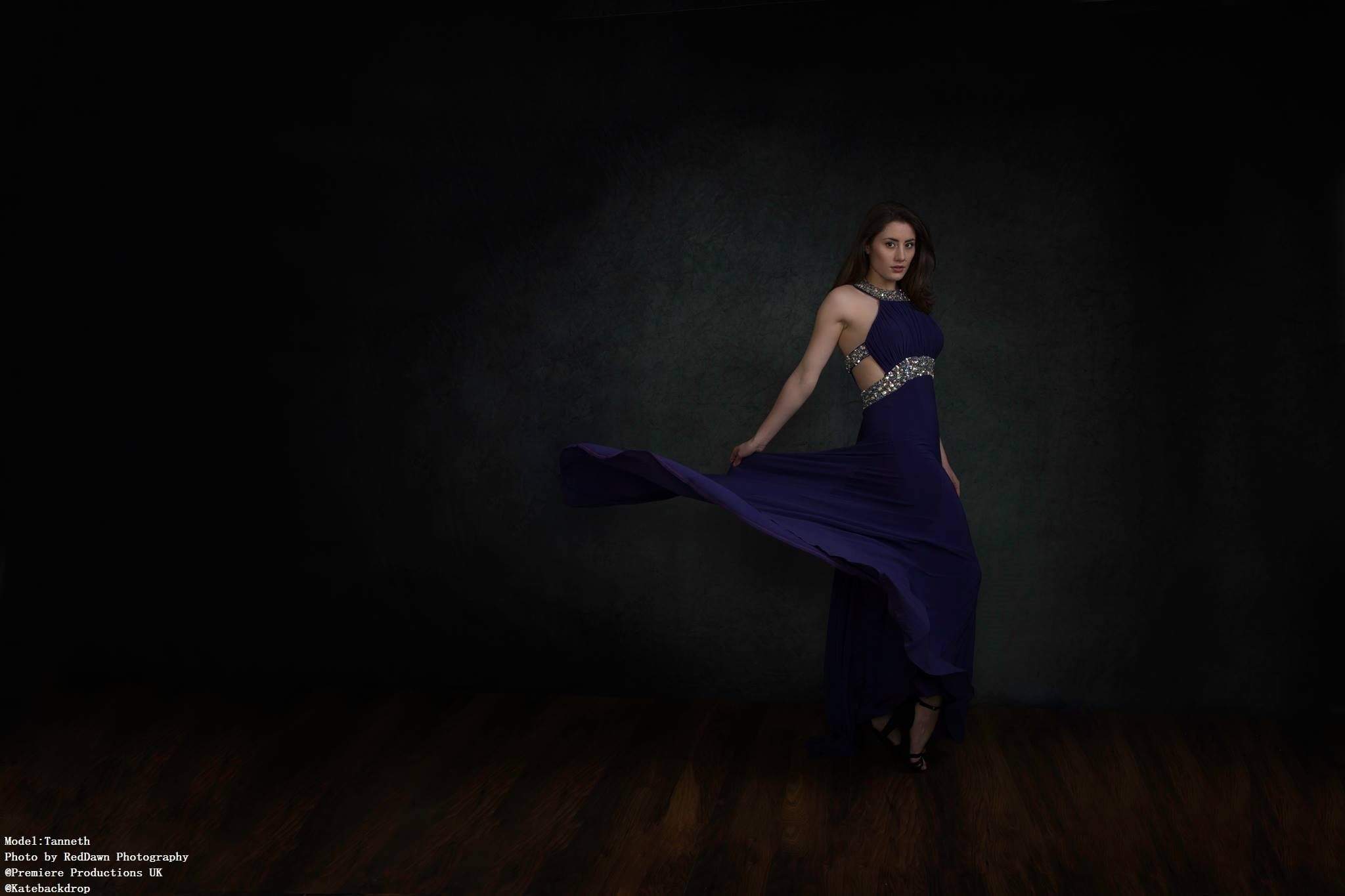 Kate Around Cold Black, Green and Light Middle Gray Abstract Textured Backdrop - Katebackdrop