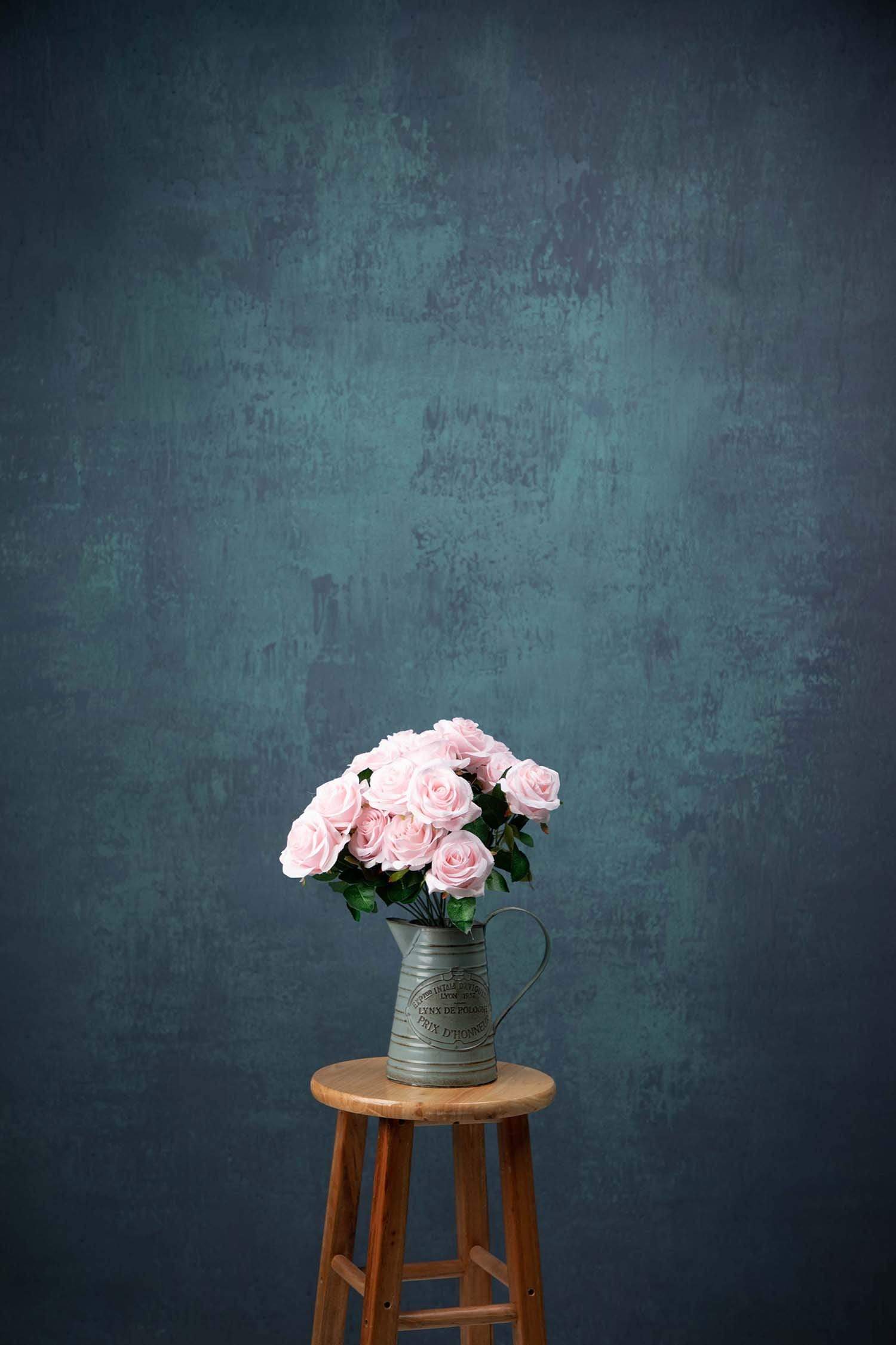 Katebackdrop£ºKate Abstract Texture Turquoise Dark Color Hand Painted Canvas Backdrop