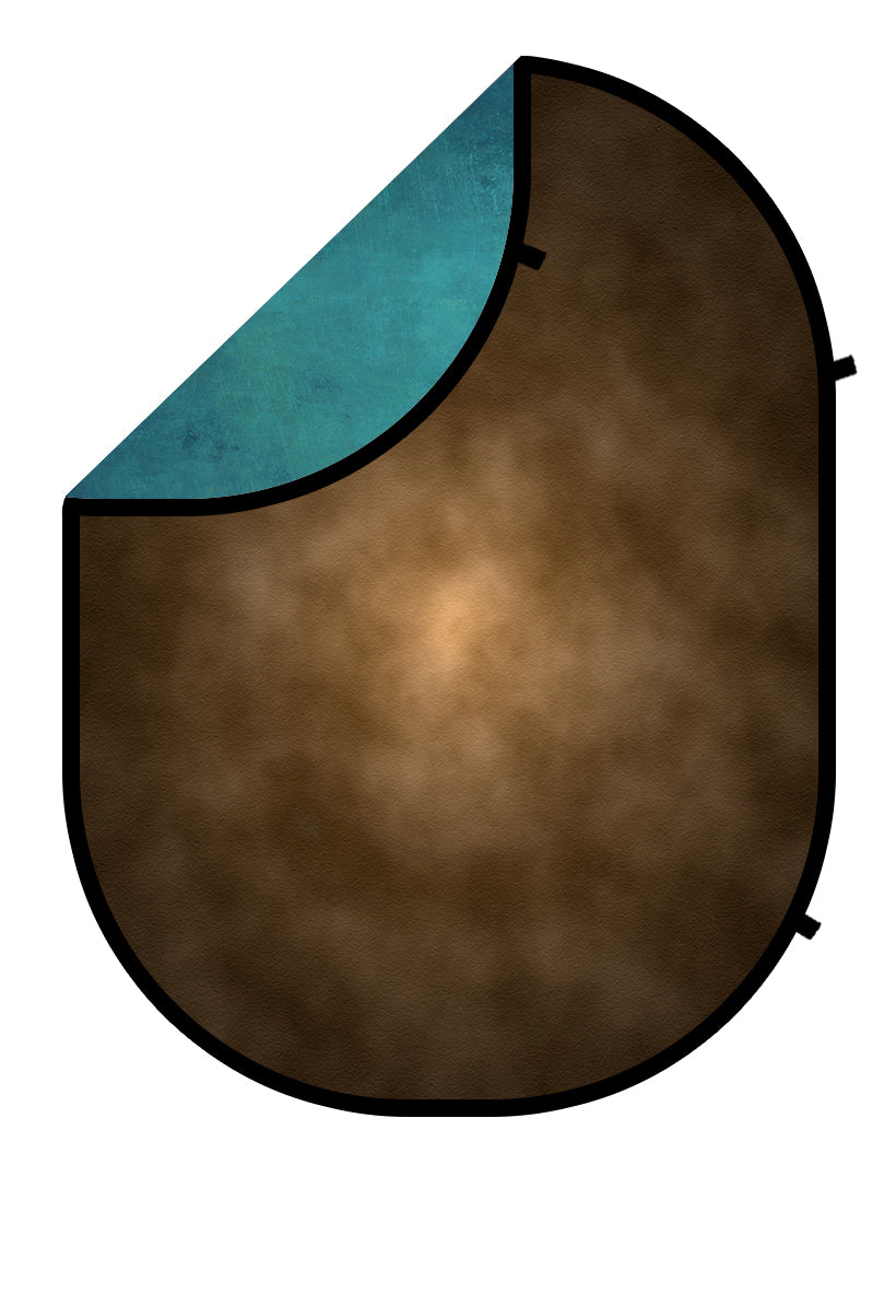 Kate Abstract Focus Brown/Blue Green Collapsible Backdrop Photography 5X6.5ft(1.5x2m)