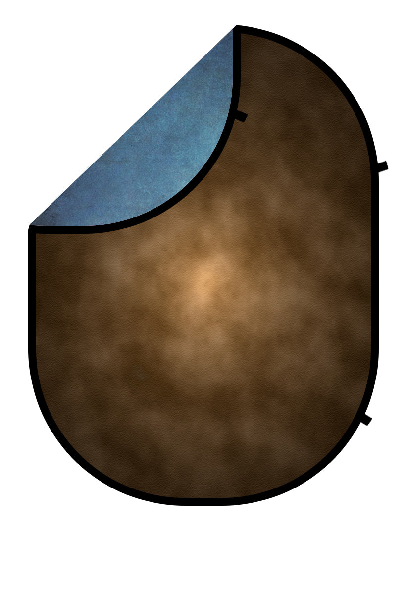 Kate Abstract Focus Brown/Blue Sea Collapsible Backdrop Photography 5X6.5ft(1.5x2m)