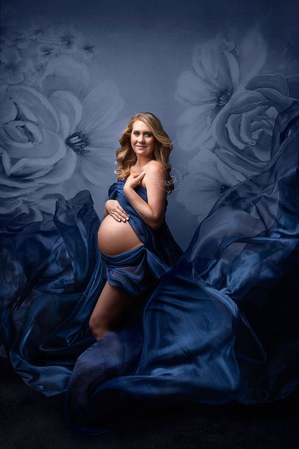 Kate Fine Art Florals Denim/Blue Backdrop Portrait Photography - Kate Backdrop