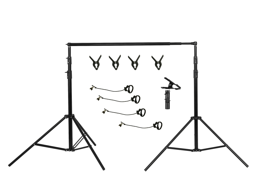 Kate 3x2.8m Backdrop Stand Frame Kit for Photography Studio( including 4 fish mouth clips + 4 stretch clips + E vigorous clip) - Kate Backdrop