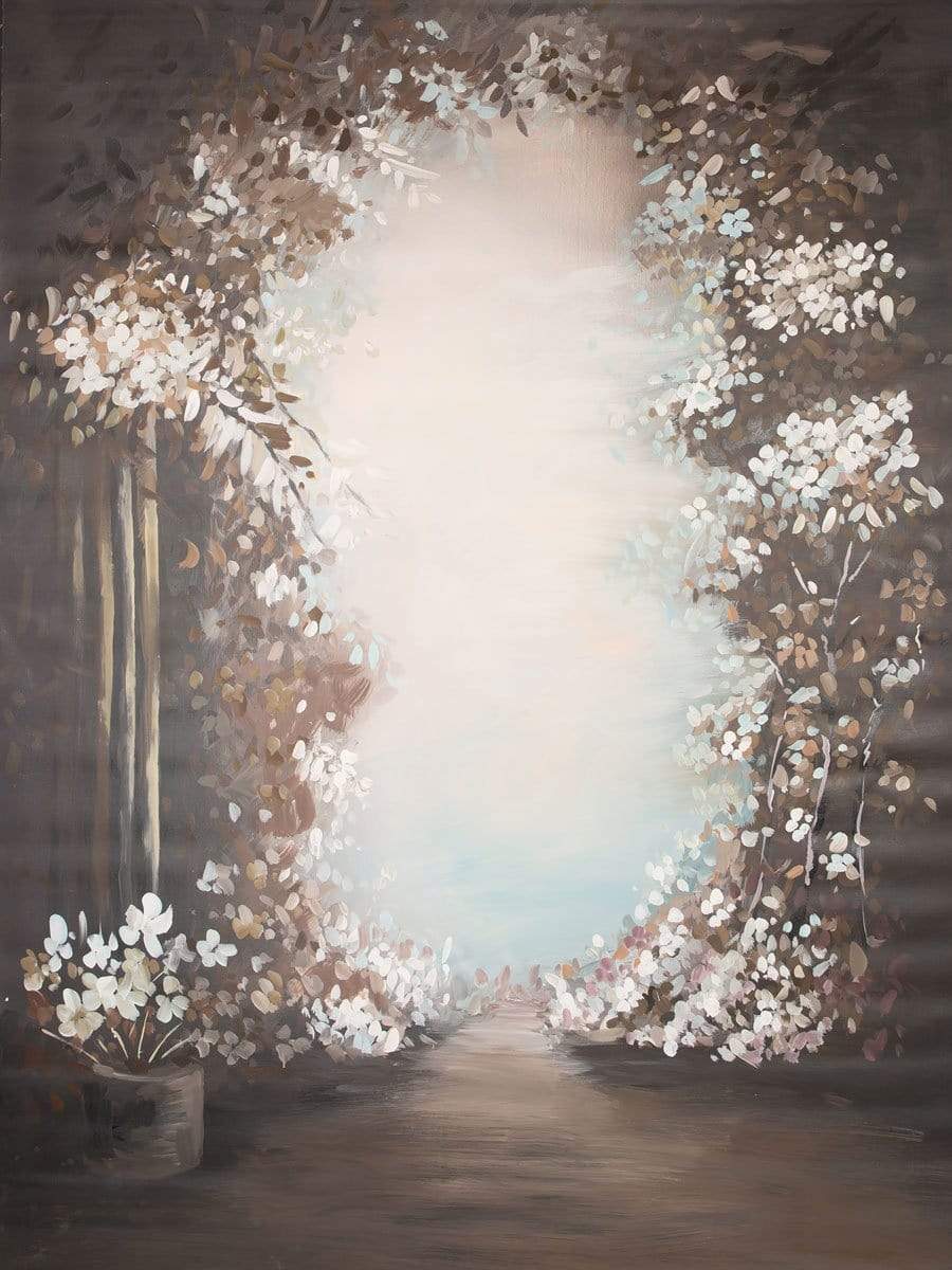 Katebackdrop£ºKate Building With Flowers Spray Painted Backdrop