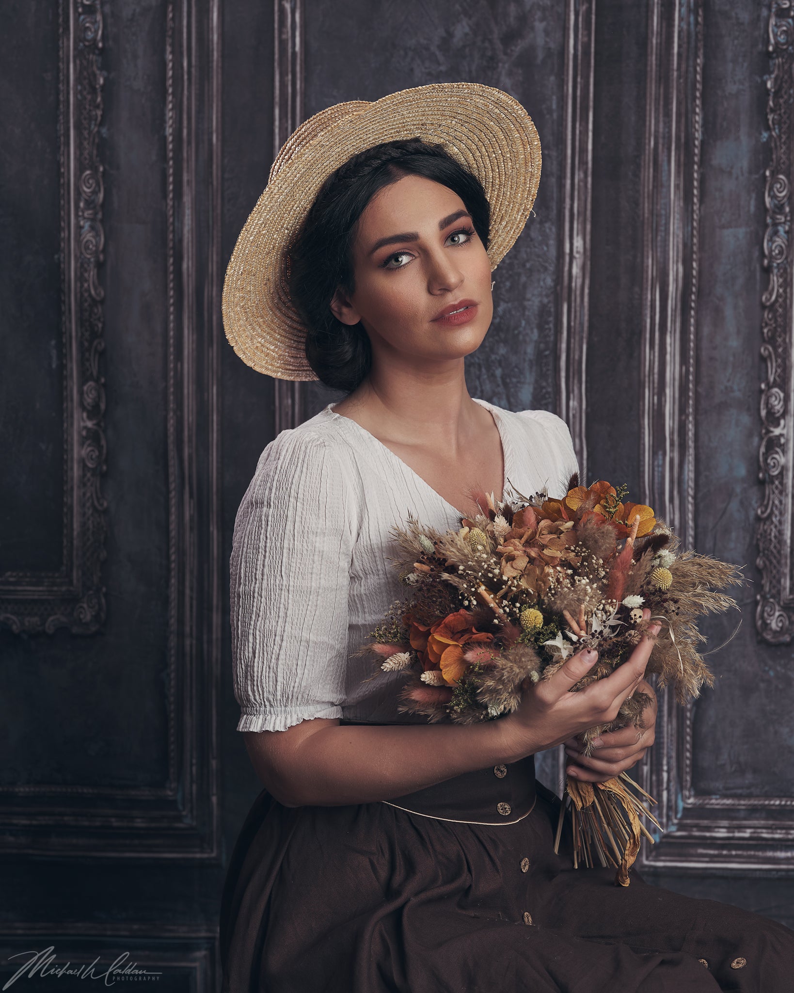 Kate Retro Deep Blue Wall Door Photography Backdrops Wedding - Kate Backdrop