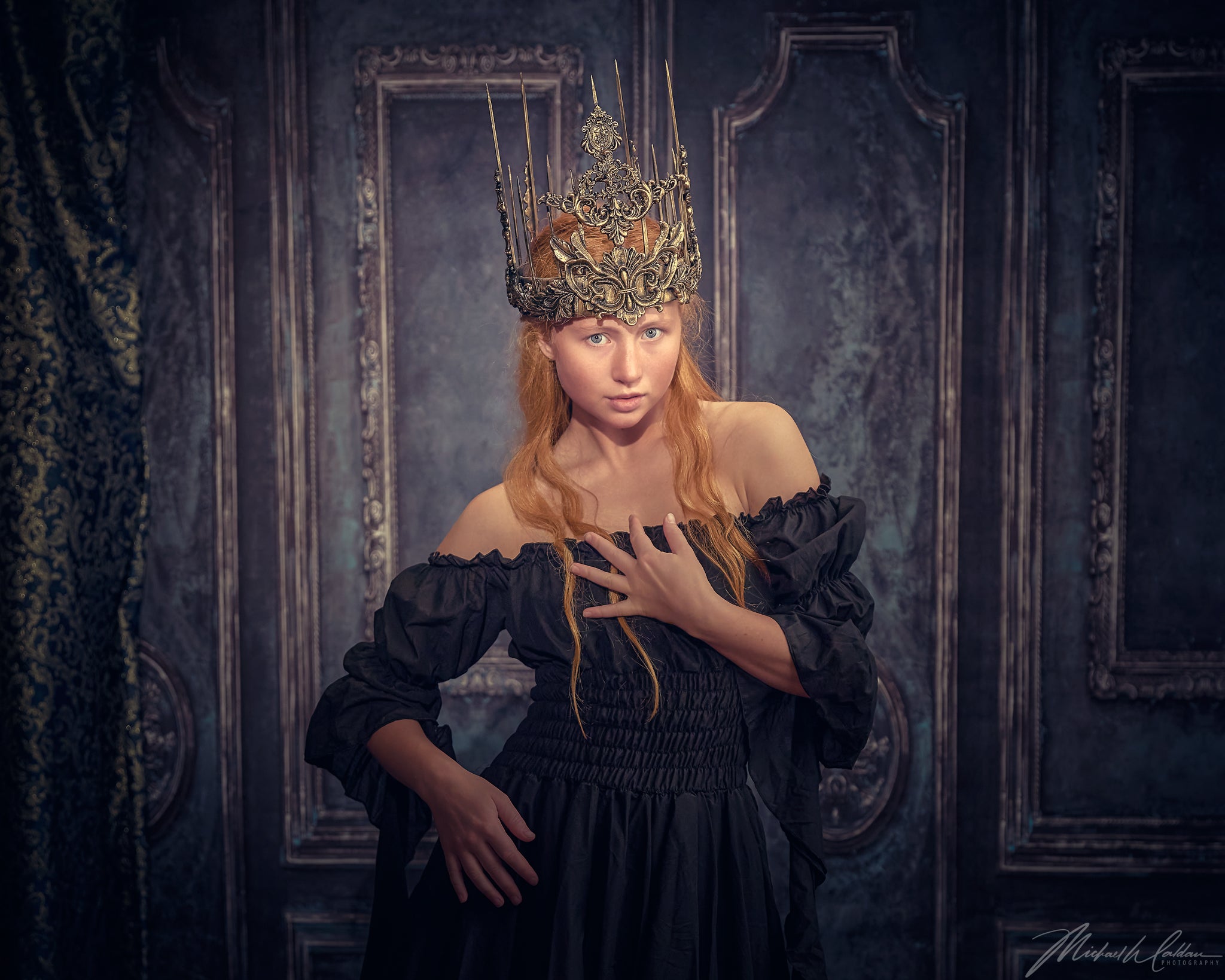 Kate Retro Deep Blue Wall Door Photography Backdrops Wedding - Kate Backdrop