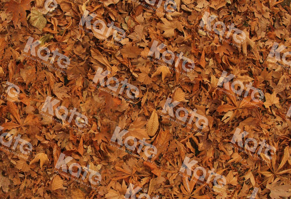 Kate Dark Orange Fallen Leaves Rubber Floor Mat