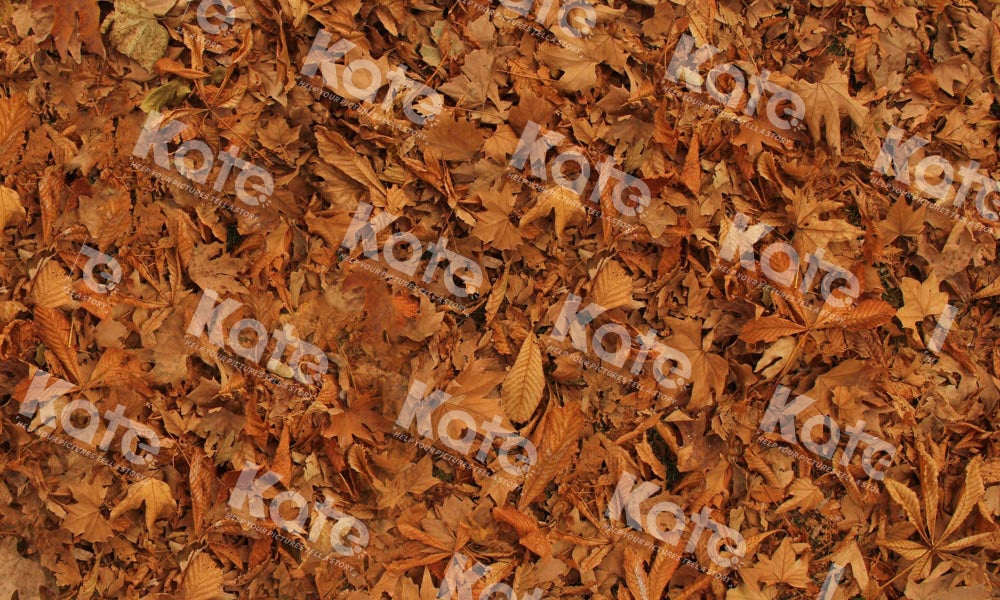 Kate Dark Orange Fallen Leaves Rubber Floor Mat
