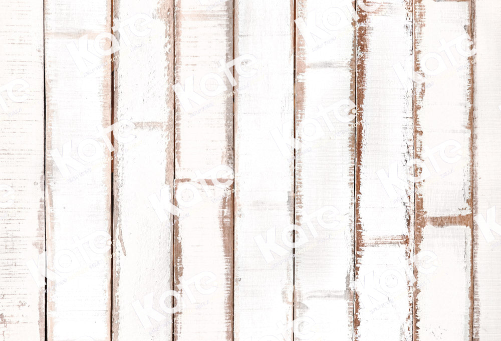 Kate White Wood Grain Rubber Floor Mat