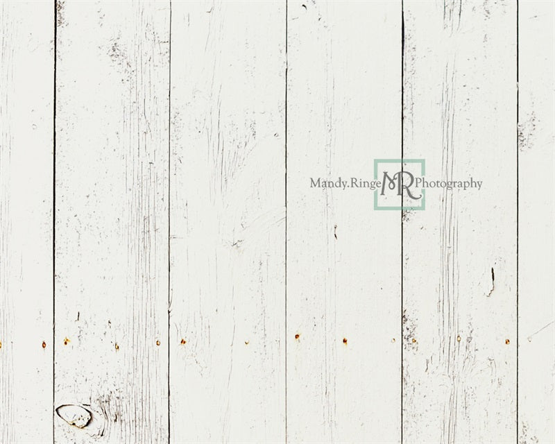 Kate Wide White Barn Planks Wood Rubber Floor Mat designed by Mandy Ringe Photography