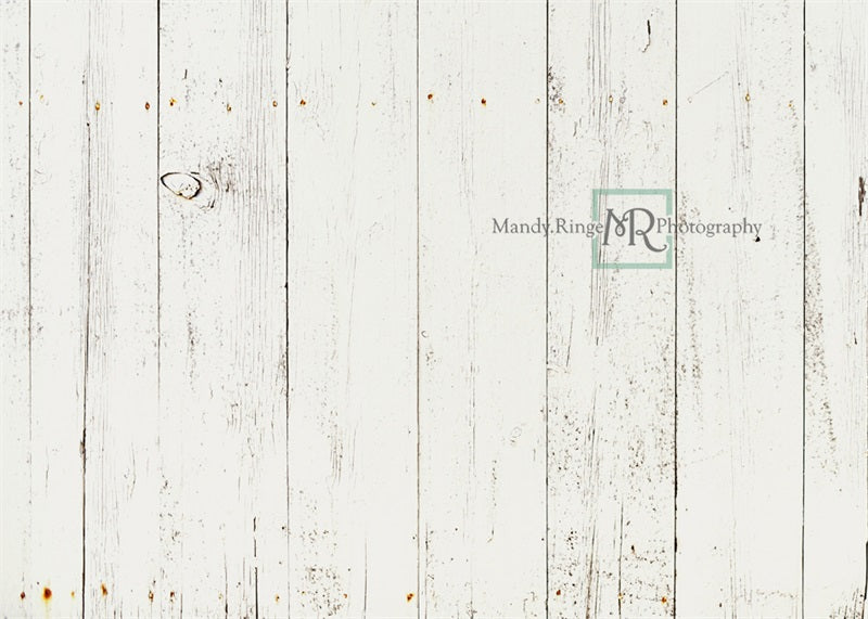 Kate Wide White Barn Planks Wood Rubber Floor Mat designed by Mandy Ringe Photography