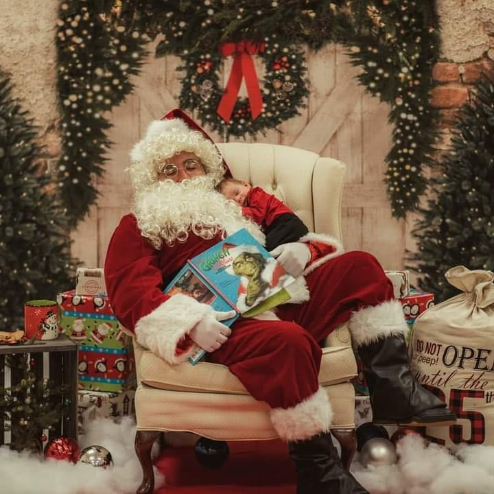 Kate Christmas Backdrop Brick Wall Door & Xmas Trees Designed By JS Photography - Kate Backdrop