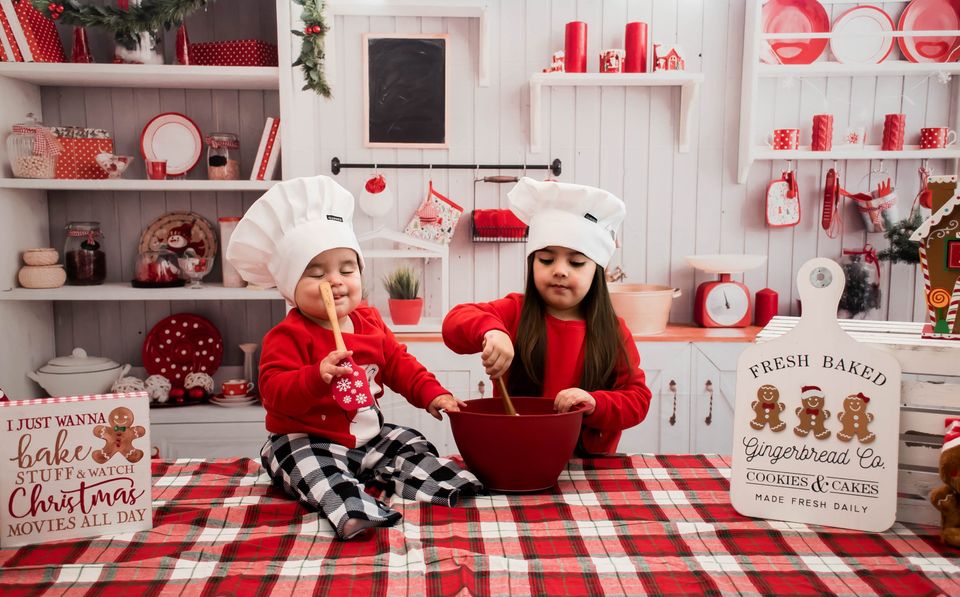 Kate Christmas Kitchen Backdrop White Wall for Photography - Kate Backdrop