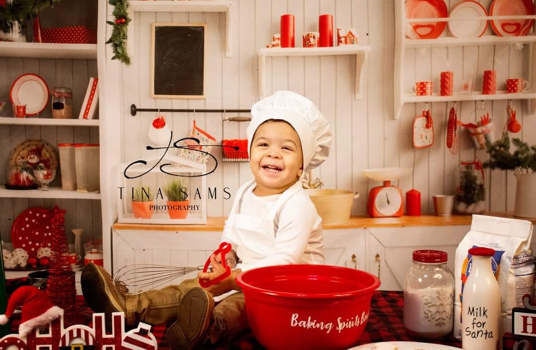 Kate Christmas Kitchen Backdrop White Wall for Photography - Kate Backdrop