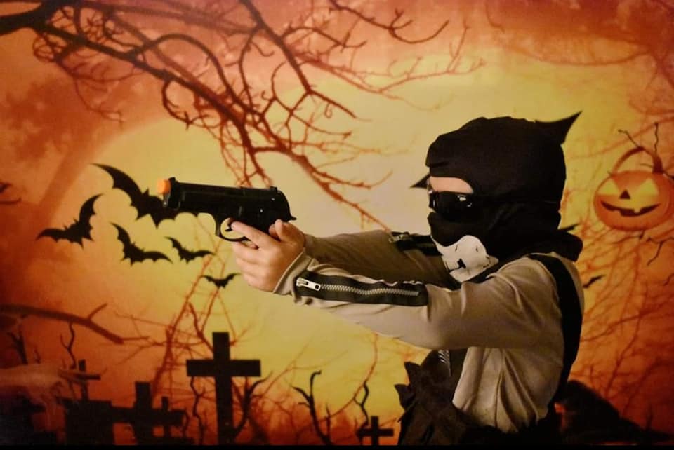 Kate Halloween Cemetery Bats Pumpkin Backdrop Designed by Chain Photography - Kate Backdrop