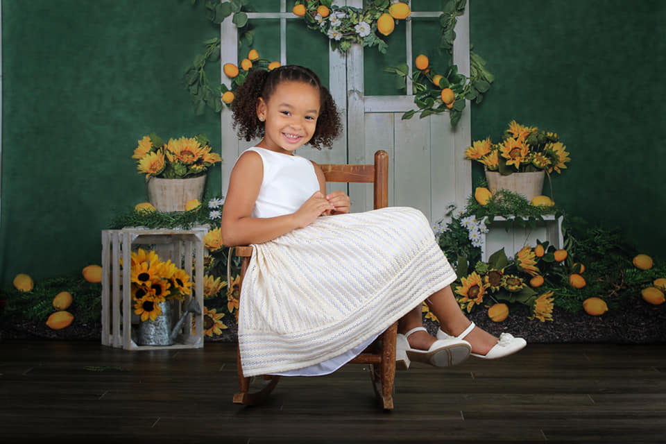 Kate Cake Smash Summer Backdrop Lemon Sunflower Barn Door Designed by Emetselch - Kate Backdrop