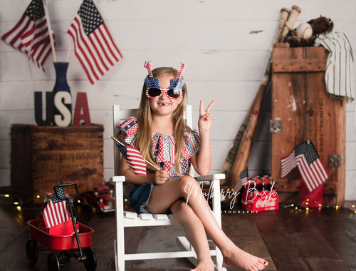 Kate Stars and Stripes Forever July of 4th Backdrop designed by Arica Kirby - Kate Backdrop