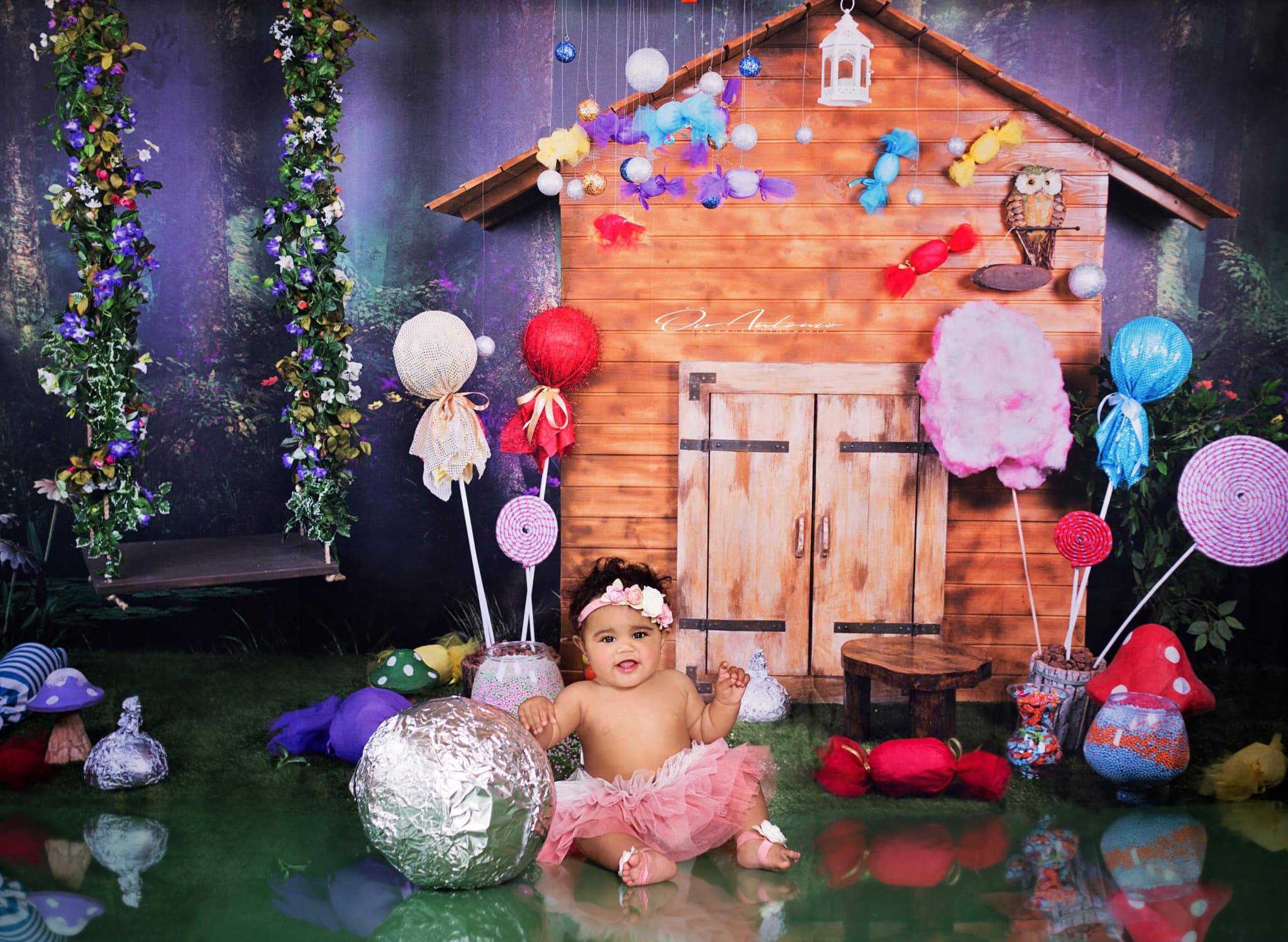 Katebackdrop鎷㈡綖Kate Jungle candyland hourse backdrop Fantasy forest designed by studio gumot