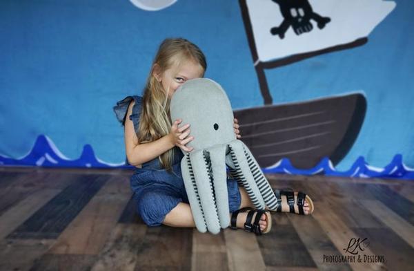 Kate Pirate Sea and Clouds Children Backdrop for Photography Designed by Sarah Timmerman - Kate Backdrop