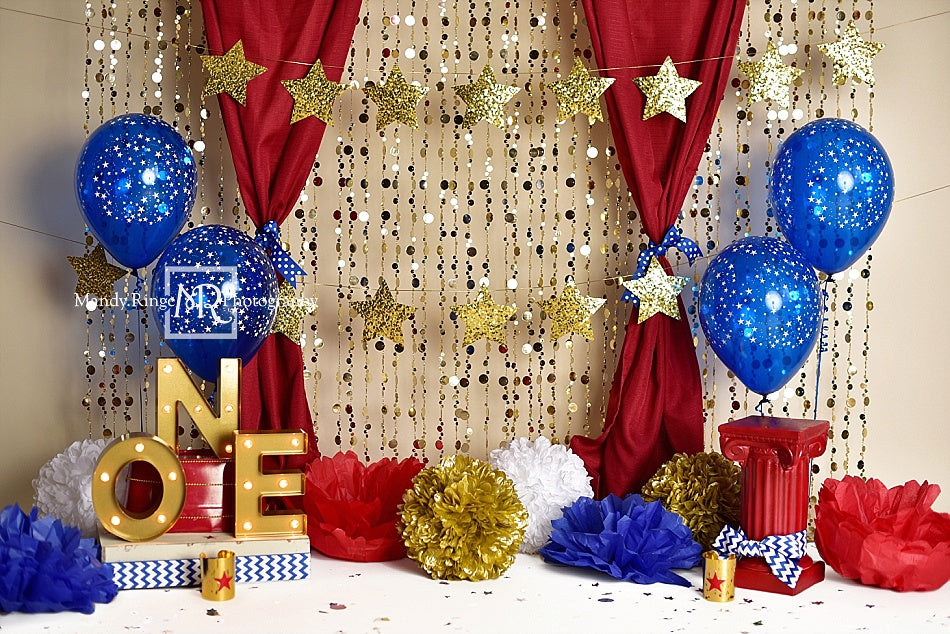 Kate One-der Woman First Birthday Balloons Backdrop for Photography Designed by Mandy Ringe Photography - Kate Backdrop