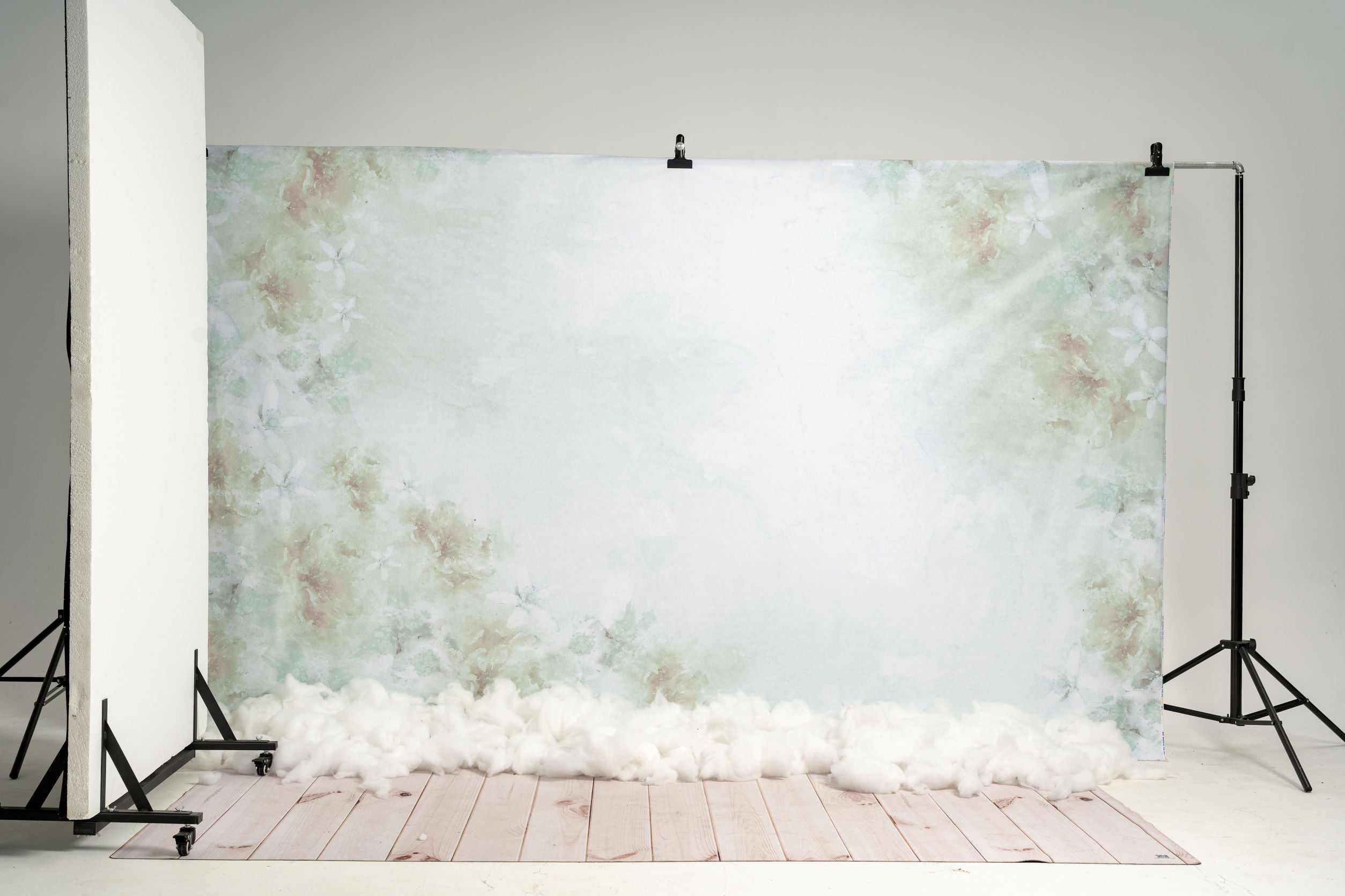 Kate Fine Art Watercolors Green Florals Abstract Backdrop designed by Veronika Gant - Kate Backdrop