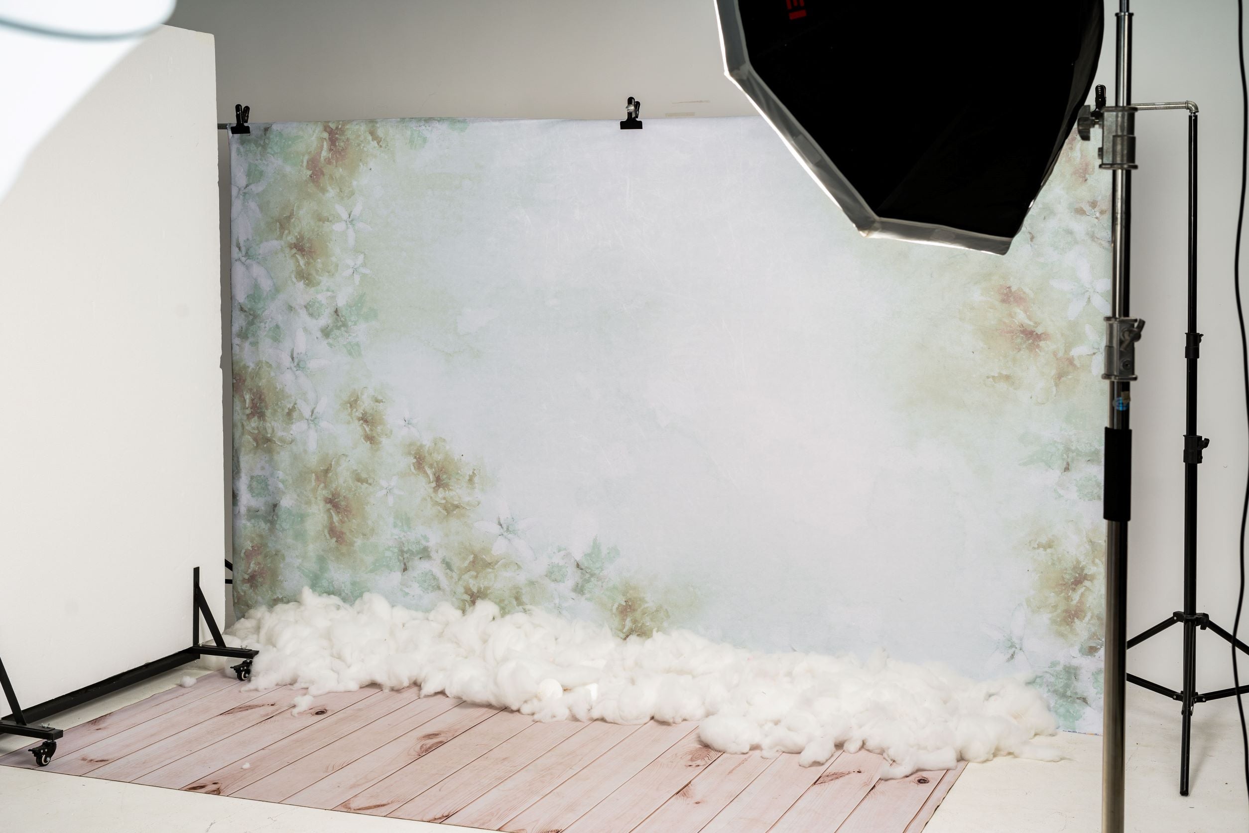 Kate Fine Art Watercolors Green Florals Abstract Backdrop designed by Veronika Gant - Kate Backdrop