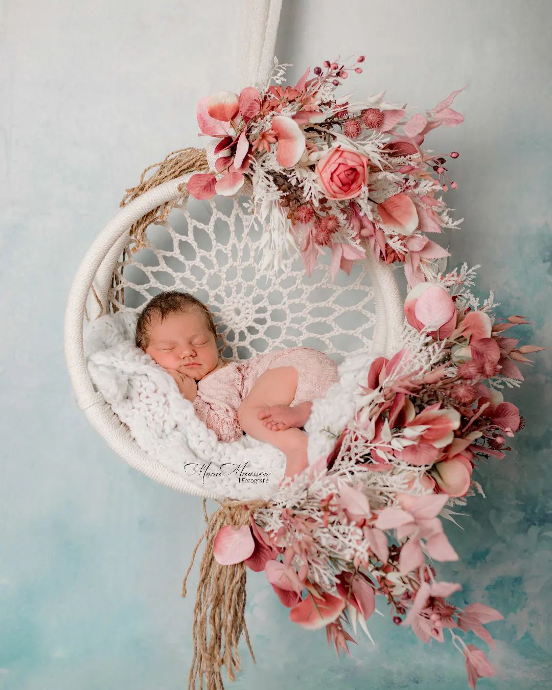 Kate Fine Art Watercolors Blue Florals Abstract Backdrop designed by Veronika Gant - Kate Backdrop